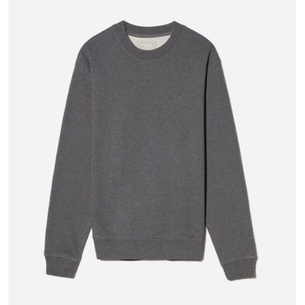 EVERLANE Mens The Track Crewneck Sweatshirt Organic Cotton Gray NWT Size S Small